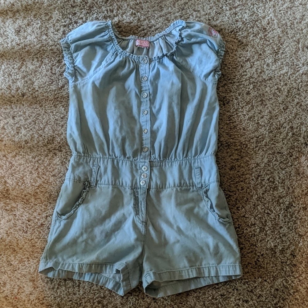 Girls Guess Chambray Romper
